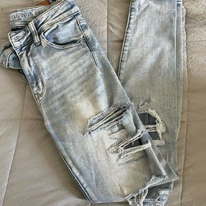 American Eagle Hi-Rise Distressed Skinny Jeans